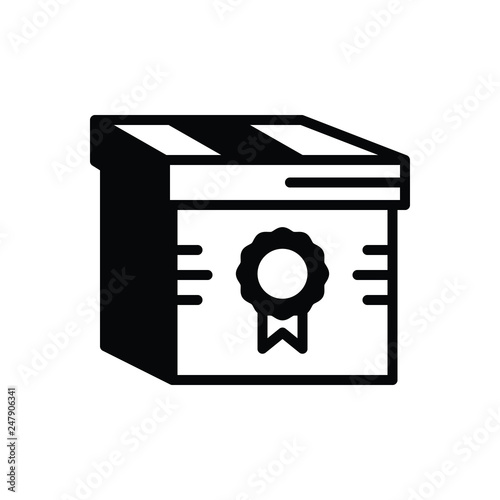 Black solid icon for reward 