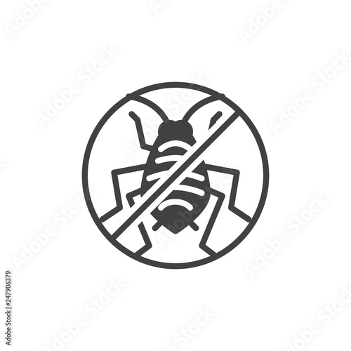 No aphid pests vector icon. filled flat sign for mobile concept and web design. Stop aphid insects simple solid icon. Symbol, logo illustration. Pixel perfect vector graphics