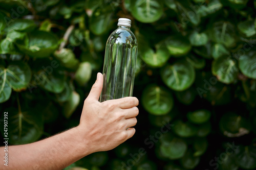Hand Hold Water Transparent Glass Reusable Bottle