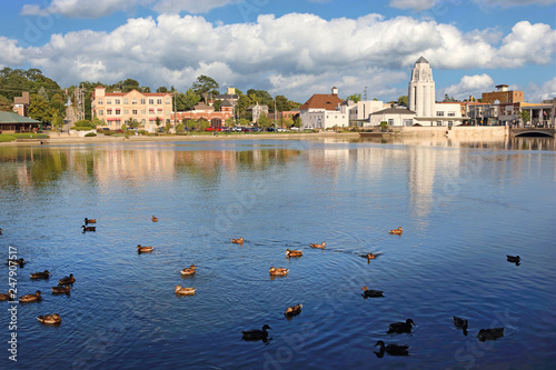 small town on river