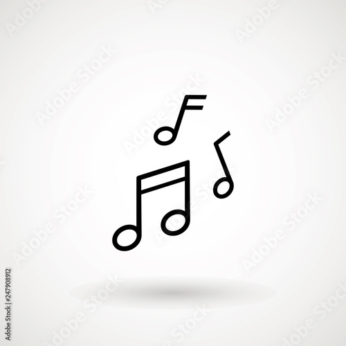 Music note icon in trendy flat style isolated on background. Music note icon page symbol for your web site design logo, app, UI. Vector illustration, EPS10. - Vector.