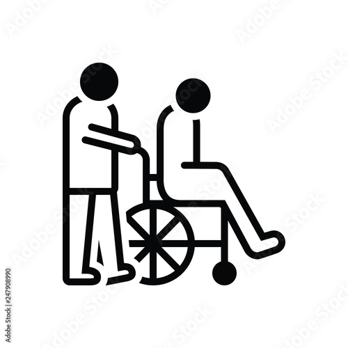 Black solid icon for caregivers 