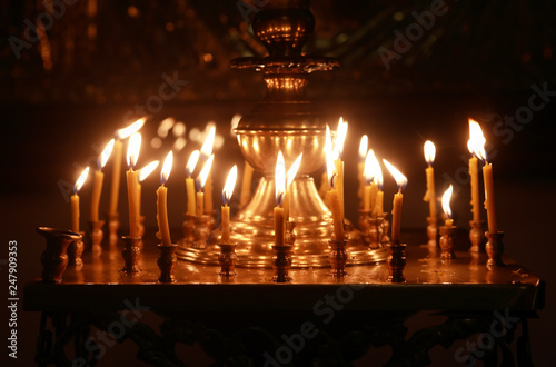 Lighting Candles In Church photo