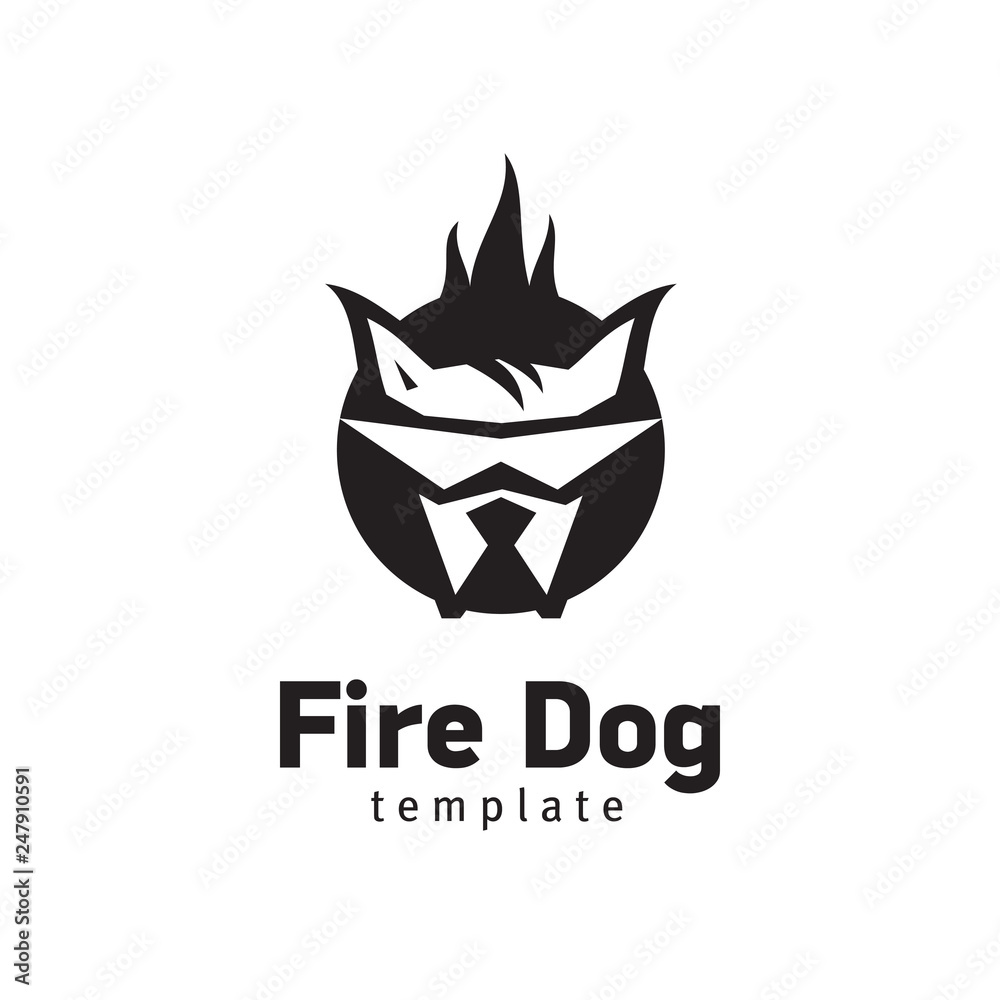 logo fire dog symbol design icon logo fire dog symbol design icon