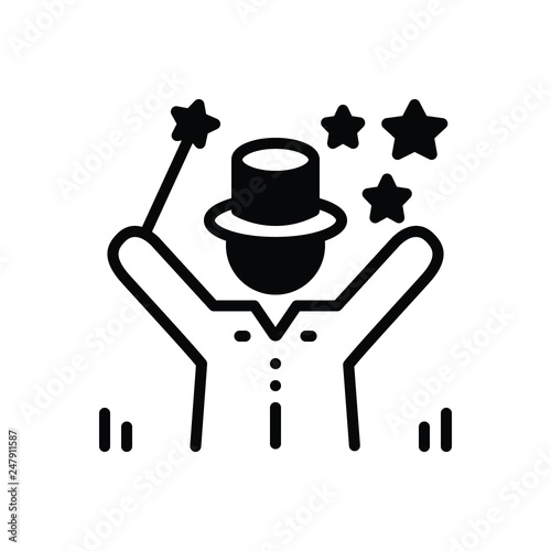 Black solid icon for magic 