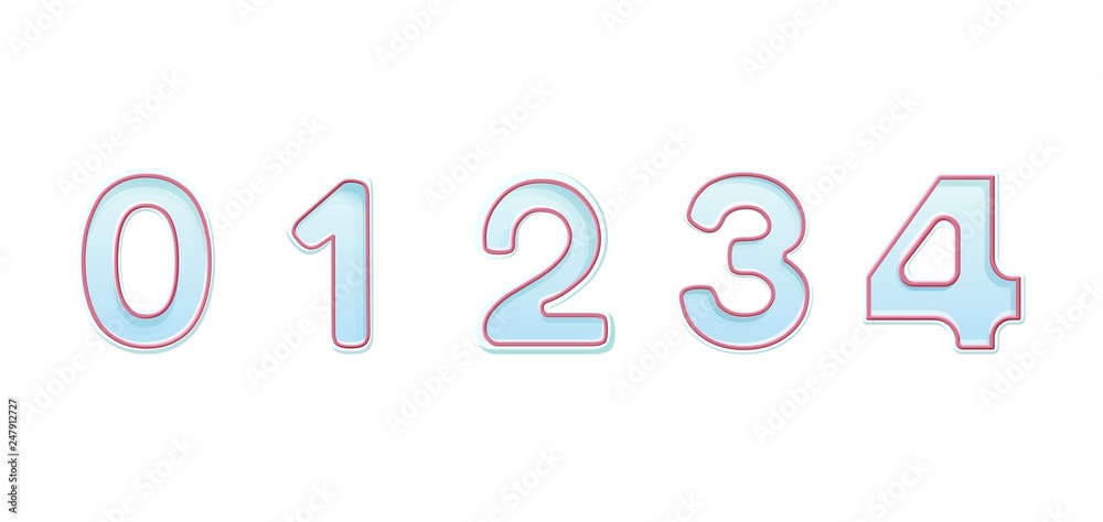Candle numbers vector symbols for Birthday cakes Candle numbers vector symbols for Birthday cakes