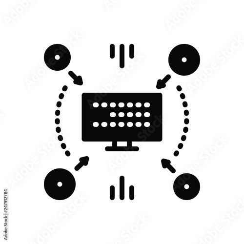 Black solid icon for compiling 