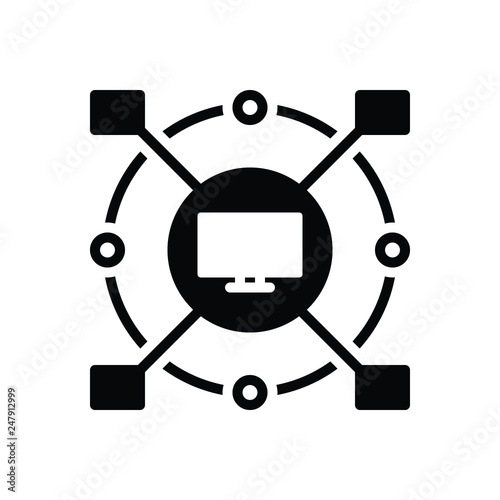 Black solid icon for computerized 