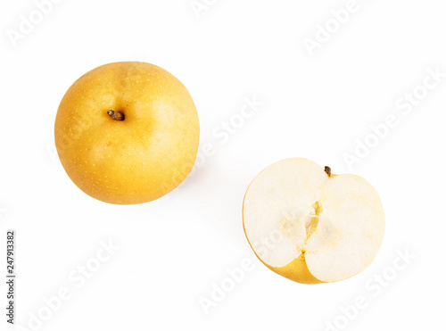 Hosui Asian Pear isolated on white background.