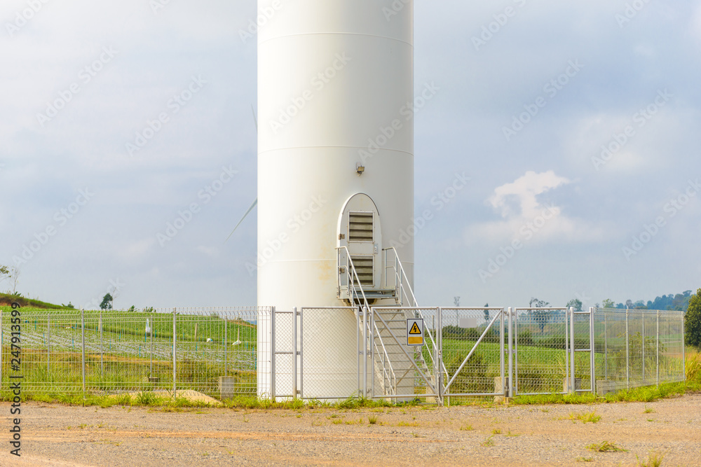 Fototapeta premium Windmill turbine field for electric production at Khao Kho, Petchabun, Thailand