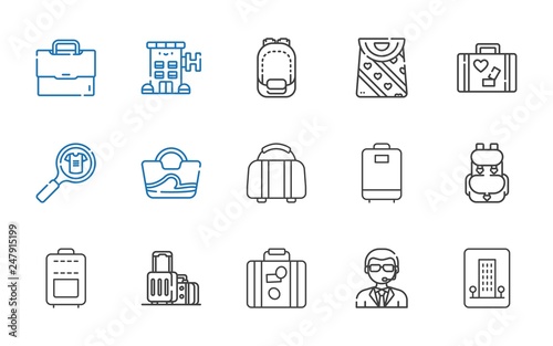 luggage icons set