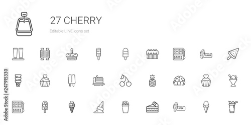 cherry icons set