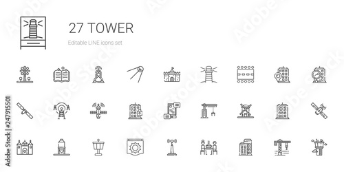 tower icons set