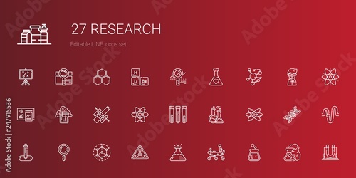 research icons set