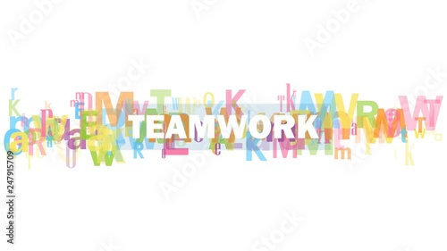TEAMWORK colorful kinetic type banner