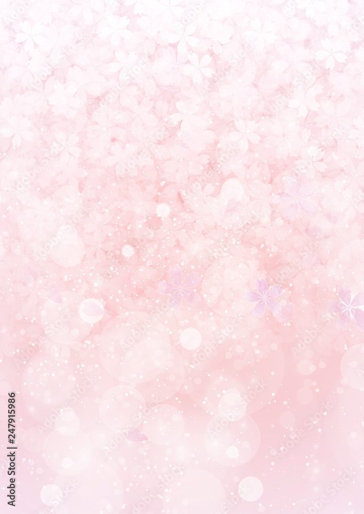 Pink sakura flower, cherry petal pattern wallpaper background
