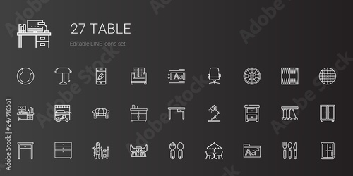 table icons set