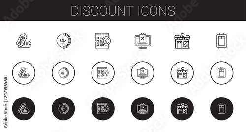 discount icons set