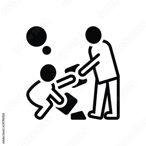 Black solid icon for decency  
