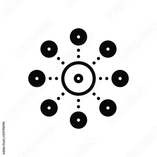 Black solid icon for decentralization  