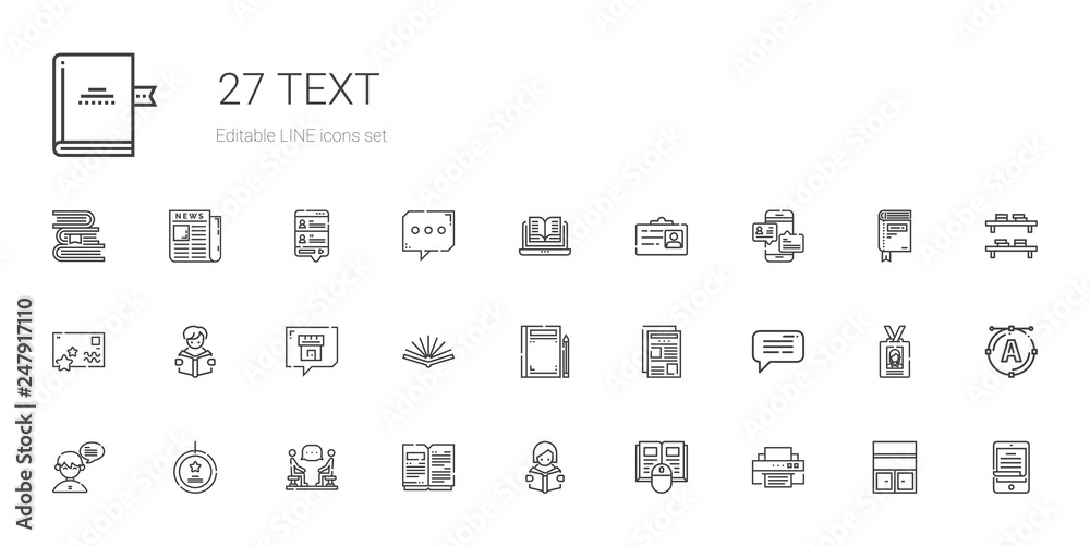 text icons set text icons set