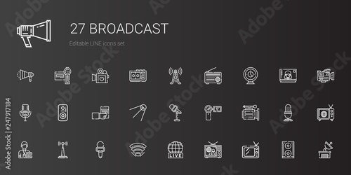broadcast icons set