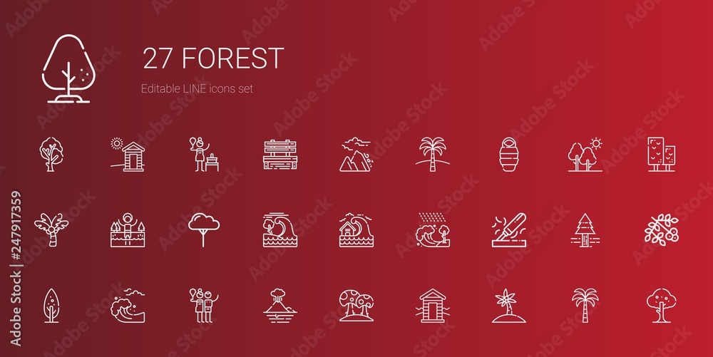 Naklejka premium forest icons set