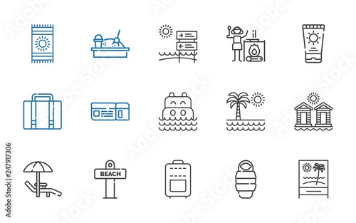 vacation icons set