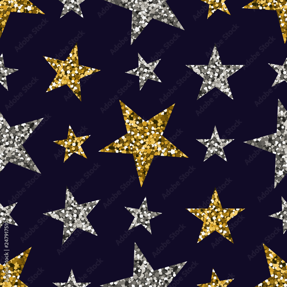 Gold and silver stars.
