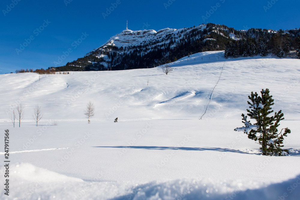 Rigi Berg Zentralschweiz mit Winter Anzug