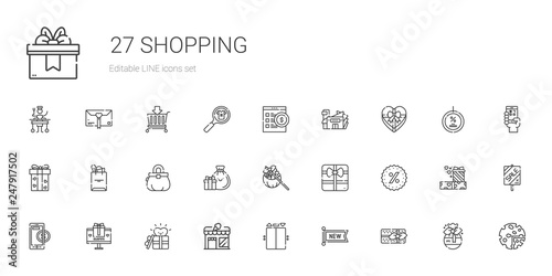 shopping icons set