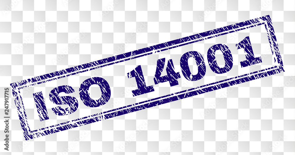 ISO 14001 stamp seal print with rubber print style and double framed ...