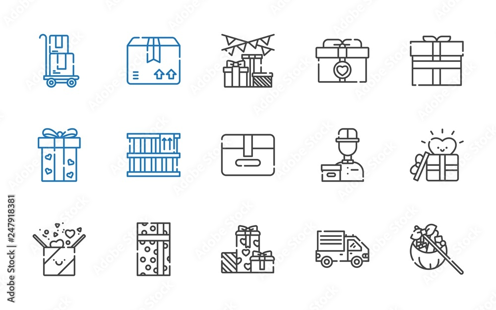 parcel icons set parcel icons set