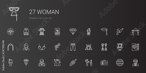 woman icons set