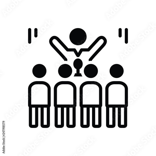 Black solid icon for criticizes judge 