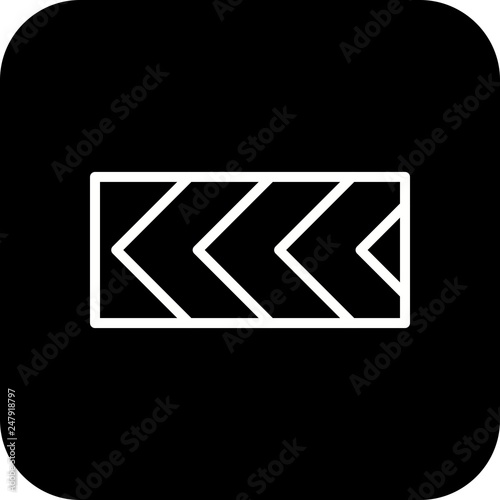 Vector Sharp deviation of route to left Road Sign Icon