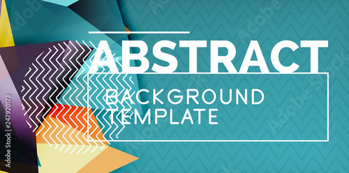Fototapeta Naklejka Na Ścianę i Meble -  Color geometric abstract background, minimal abstraction design with mosaic style 3d shape