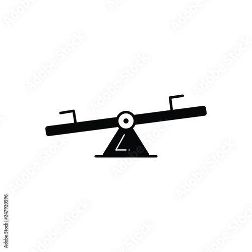 Black solid icon for seesaw 