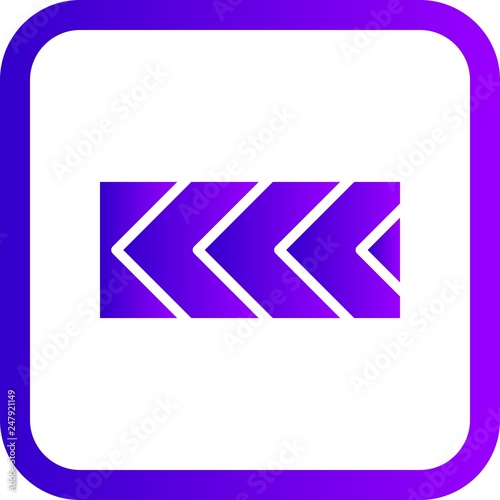 Vector Sharp deviation of route to left Road Sign Icon