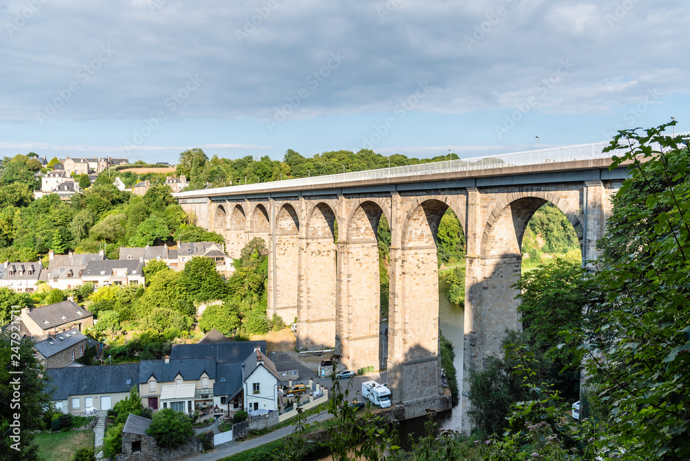 View of the viaduct in the city of Dinan