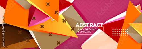 3d triangular shapes geometric background. Origami style pattern with triange shapes for decorative design. Poster design. Line design. Modern presentation template