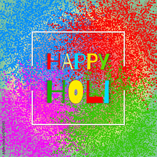 Colourful explosion for Happy Holi. Illustration of abstract colorful Happy Holi background. Indian Festival of Colours Happy Holi.