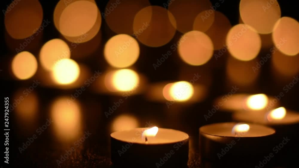 Candles on Dark Background for Thanksgiving, Valentines Day, Happy Birthday, Memorials, Festive, Christmas and Romance