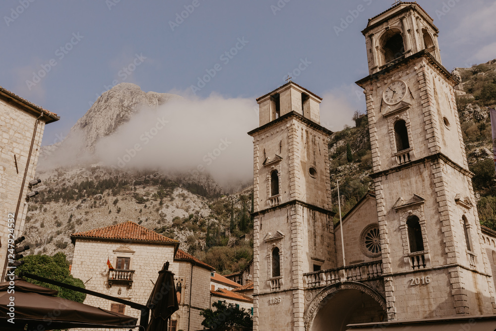 november 30, 2018 Kotor.Montenegro.Church of Saint Tryphon in the old town of Kotor.Montenegro. - Image.