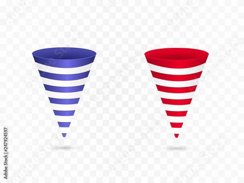 Festive illustration. Colored festive cap isolated on transparent background. Party popper.