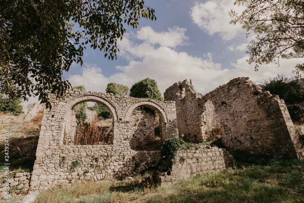 November 31, 2018. ruins of a medieval fortress in the city of Bar of Montenegro - Image.