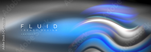 Fluid colors mixing glowing neon wave background, holographic texture