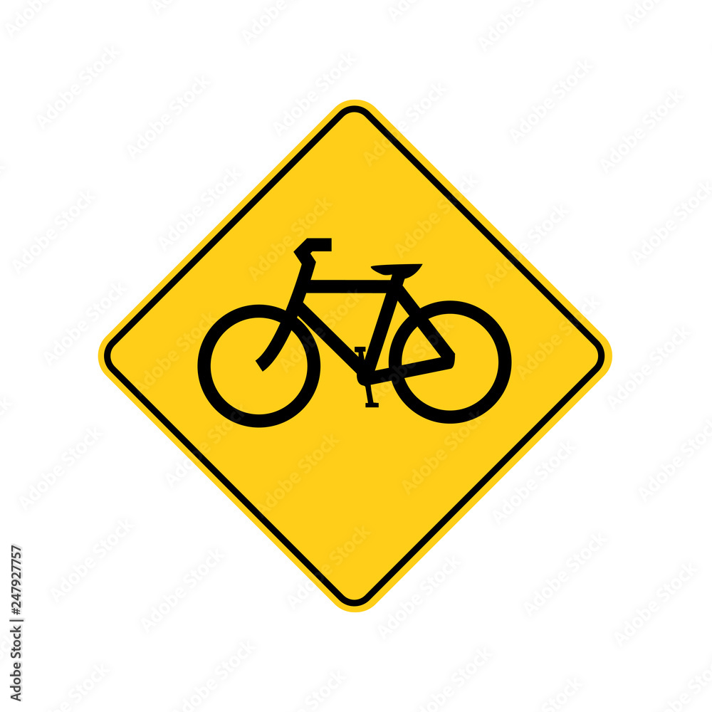 USA traffic road sign. bicycle ahead/crossing. vector illustration USA traffic road sign. bicycle ahead/crossing. vector illustration