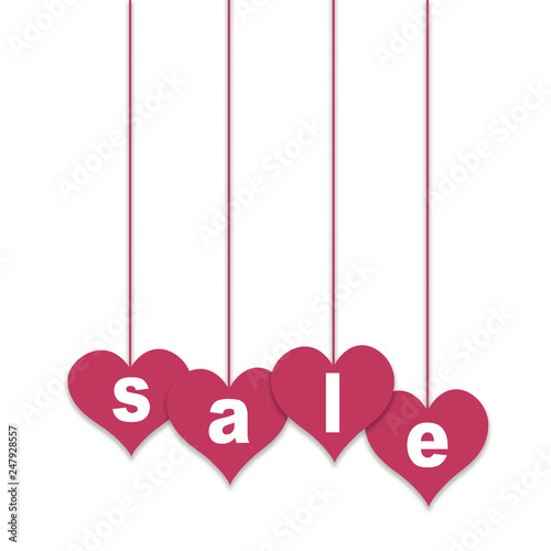 Valentine's day sale offer, banner template.