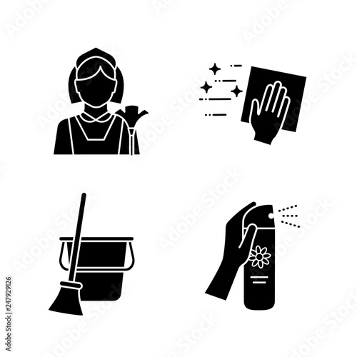 Wallpaper Mural Cleaning service glyph icons set Torontodigital.ca